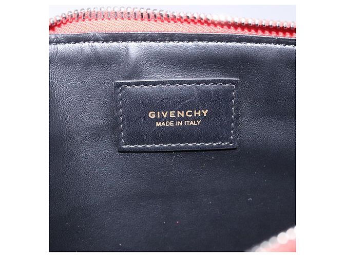 Borsa Clutch GIVENCHY in pelle rossa argento Auth bs27868 Rosso - vista 13