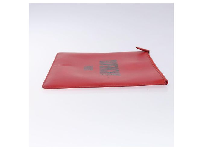 Borsa Clutch GIVENCHY in pelle rossa argento Auth bs27868 Rosso - vista 4