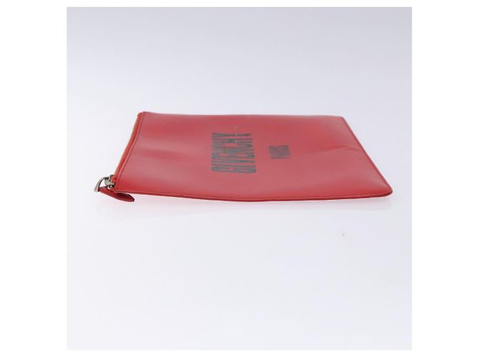 Borsa Clutch GIVENCHY in pelle rossa argento Auth bs27868 Rosso - vista 5