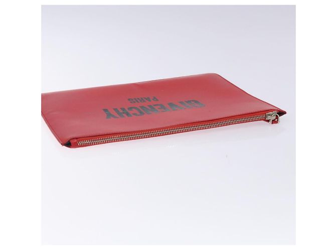 Borsa Clutch GIVENCHY in pelle rossa argento Auth bs27868 Rosso - vista 6