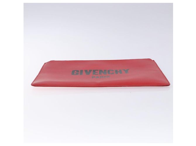 Borsa Clutch GIVENCHY in pelle rossa argento Auth bs27868 Rosso - vista 7