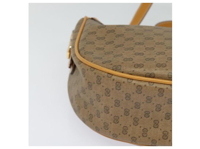 Gucci Borsa a Spalla Micro GG Supreme PVC Beige Oro 001 115 4001 Auth gh314 D'oro - vista 10