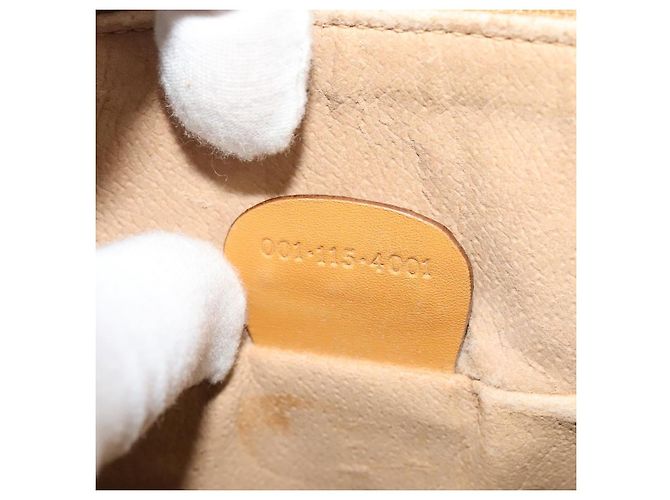Gucci Borsa a Spalla Micro GG Supreme PVC Beige Oro 001 115 4001 Auth gh314 D'oro - vista 19