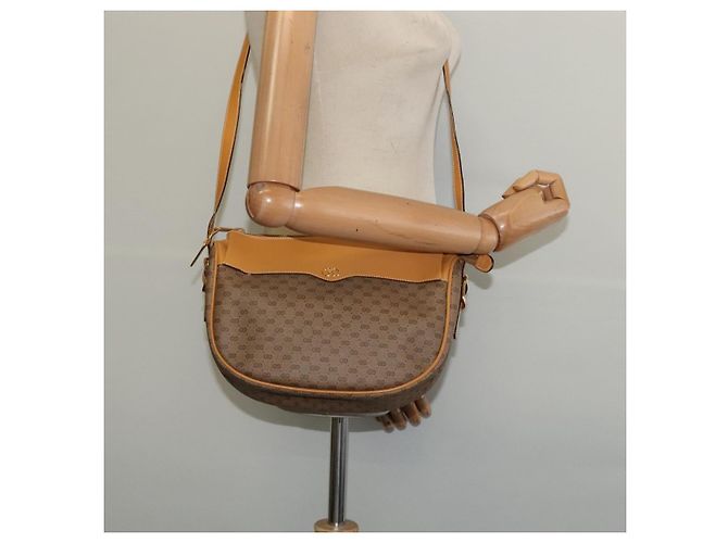 Gucci Borsa a Spalla Micro GG Supreme PVC Beige Oro 001 115 4001 Auth gh314 D'oro - vista 20