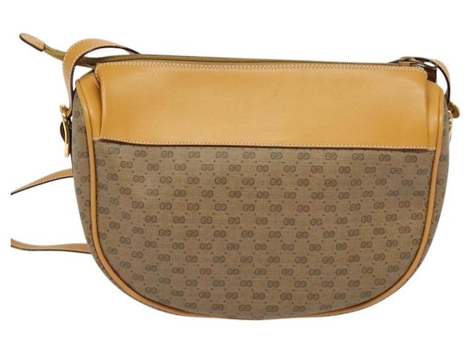 Gucci Borsa a Spalla Micro GG Supreme PVC Beige Oro 001 115 4001 Auth gh314 D'oro - vista 3