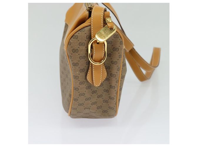 Gucci Borsa a Spalla Micro GG Supreme PVC Beige Oro 001 115 4001 Auth gh314 D'oro - vista 4