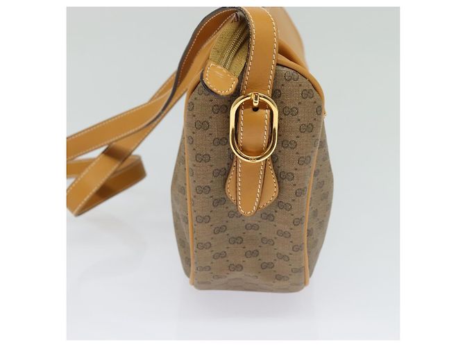 Gucci Borsa a Spalla Micro GG Supreme PVC Beige Oro 001 115 4001 Auth gh314 D'oro - vista 5