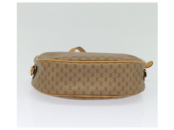 Gucci Borsa a Spalla Micro GG Supreme PVC Beige Oro 001 115 4001 Auth gh314 D'oro - vista 9