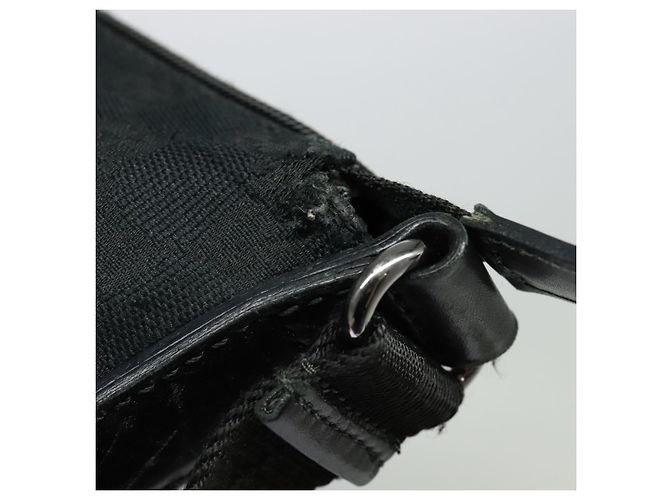 Borsa a Spalla GG Canvas Gucci Nera Argento 145857 Auth gh242 Nero - vista 14