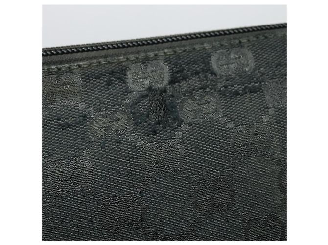 Borsa a Spalla GG Canvas Gucci Nera Argento 145857 Auth gh242 Nero - vista 16