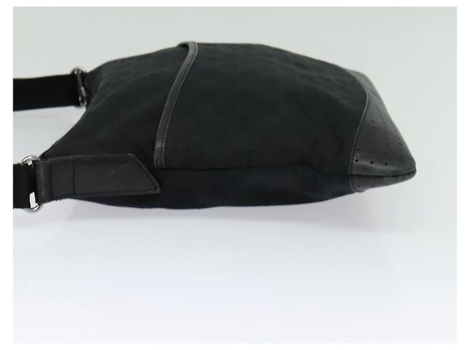 Borsa a Spalla GG Canvas Gucci Nera Argento 145857 Auth gh242 Nero - vista 4