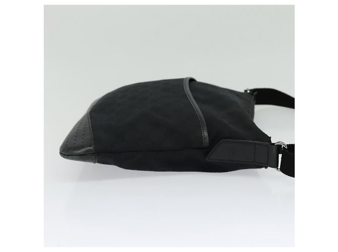 Borsa a Spalla GG Canvas Gucci Nera Argento 145857 Auth gh242 Nero - vista 5
