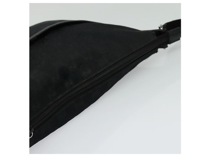 Borsa a Spalla GG Canvas Gucci Nera Argento 145857 Auth gh242 Nero - vista 6