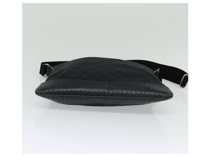Borsa a Spalla GG Canvas Gucci Nera Argento 145857 Auth gh242 Nero - vista 9