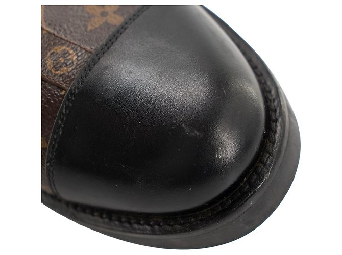 LOUIS VUITTON - Botines Wonderland Louis Vuitton de cuero y lona monogramada (T38) Castaño - vista 8