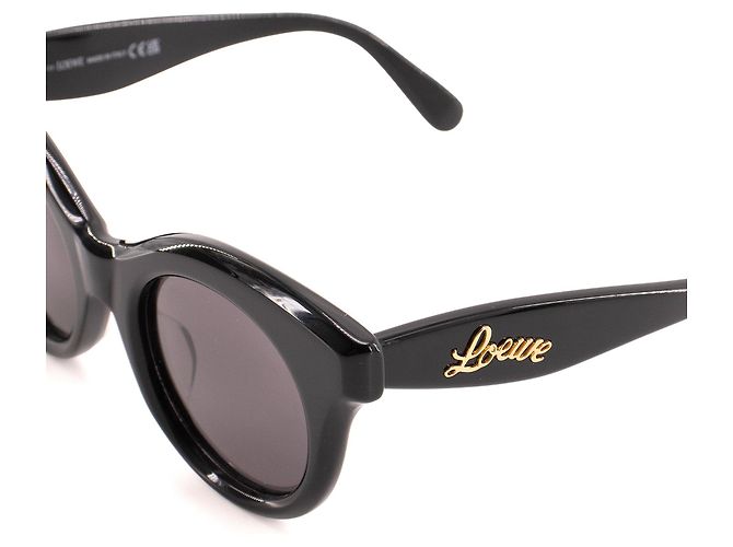 LOEWE - Occhiali da sole Curvy Loewe in plastica nera Nero - vista 3