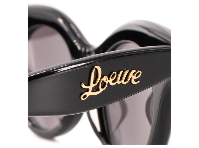 LOEWE - Occhiali da sole Curvy Loewe in plastica nera Nero - vista 4