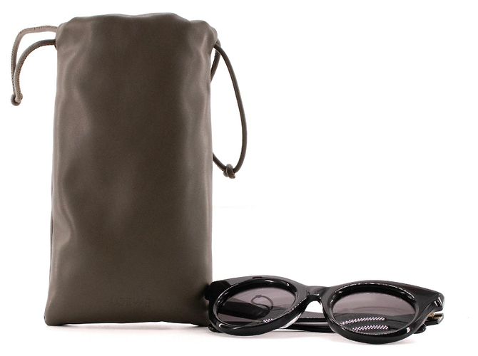 LOEWE - Occhiali da sole Curvy Loewe in plastica nera Nero - vista 6