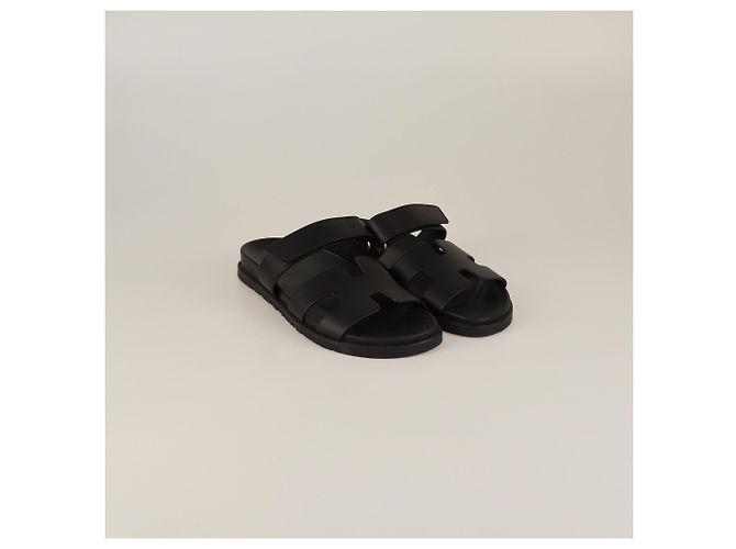 Sandali piatti neri Chypre Hermès Nero - vista 3