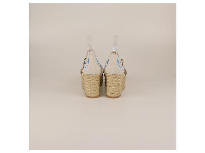 Sandali con zeppa espadrille Monogram Starboard beige chiaro Louis Vuitton - vista 5