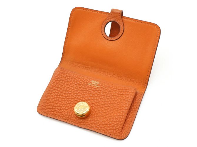 Estuche para llaves y monedero Dogon de Hermès Naranja - vista 6
