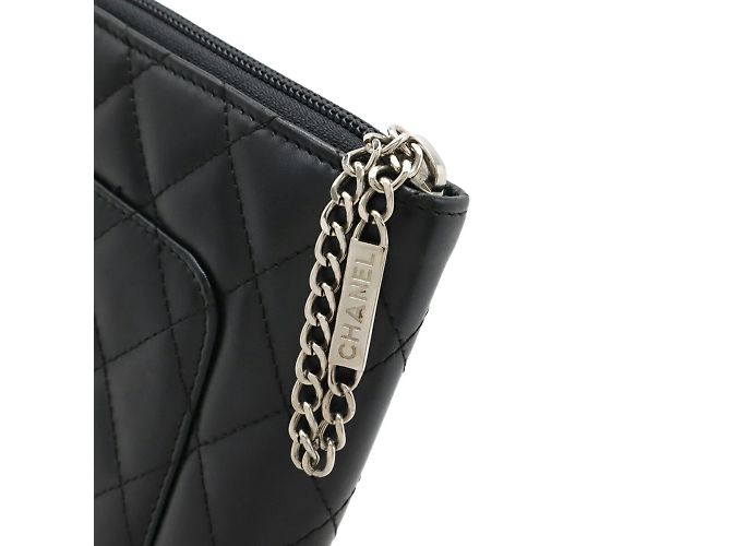 Cartera larga redonda Coco Mark de la línea Cambon de Chanel Negro Rosa Blanco - vista 5
