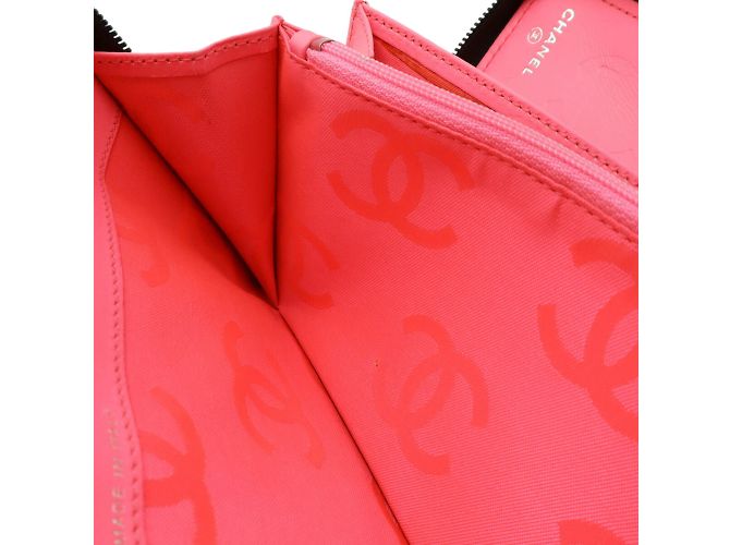 Cartera larga redonda Coco Mark de la línea Cambon de Chanel Negro Rosa Blanco - vista 7