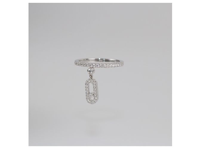 Bague Messika Move Uno Pampille Diamants en Or Blanc 18k Taille 50 - vue 2
