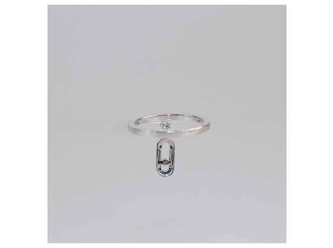 Bague Messika Move Uno Pampille Diamants en Or Blanc 18k Taille 50 - vue 3