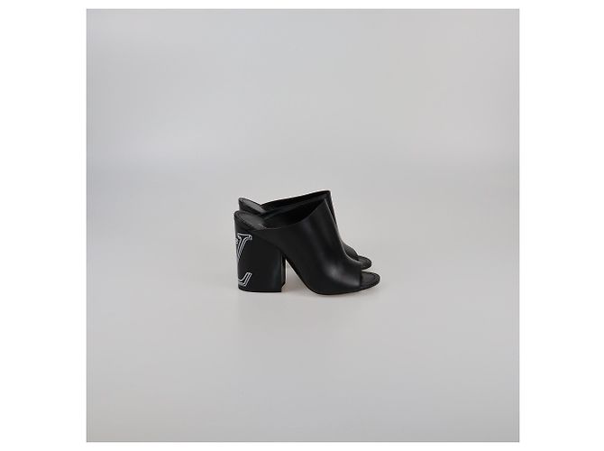 Mule con tacco a blocco nere Louis Vuitton Nero - vista 3