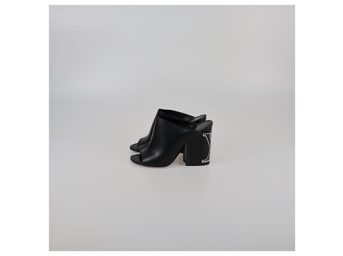 Mule con tacco a blocco nere Louis Vuitton Nero - vista 4