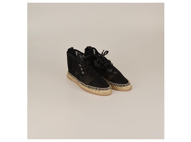 Espadrillas in rete nera Balenciaga con lacci Nero - vista 2