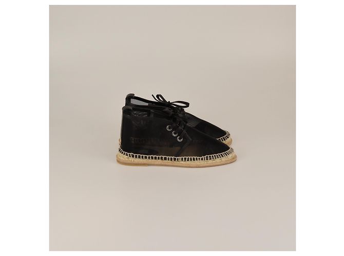 Espadrillas in rete nera Balenciaga con lacci Nero - vista 3