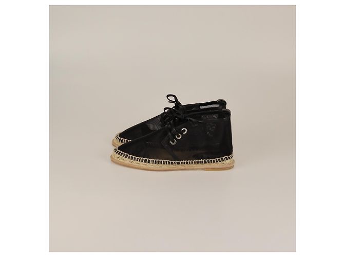 Espadrillas in rete nera Balenciaga con lacci Nero - vista 4