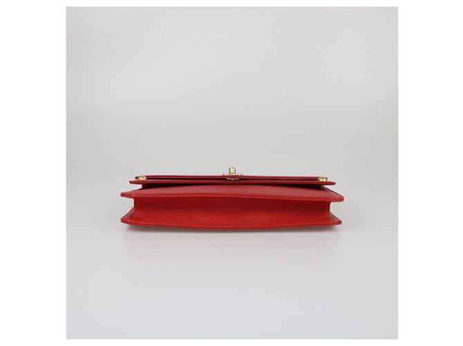Clutch casual in chevron rosso Chanel - vista 4