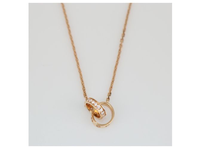 Cartier Pendente Love in Diamanti in Oro Rosa 18K, Collana Mezza Pavé D'oro - vista 2