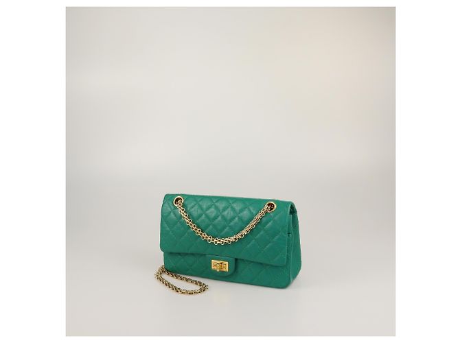 Borsa a tracolla 2.55 Reissue 225 trapuntata verde invecchiata Chanel - vista 2