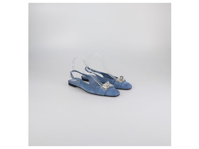 Bailarinas Slingback Innocent de Ante Azul Cielo de Hermès - vista 2