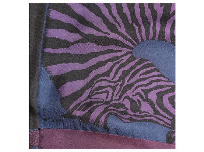 Hermès Sciarpa reversibile in cristallo Brides de Gala multicolore, stampa Zebra Pegasus e Della Cavalleria - vista 4