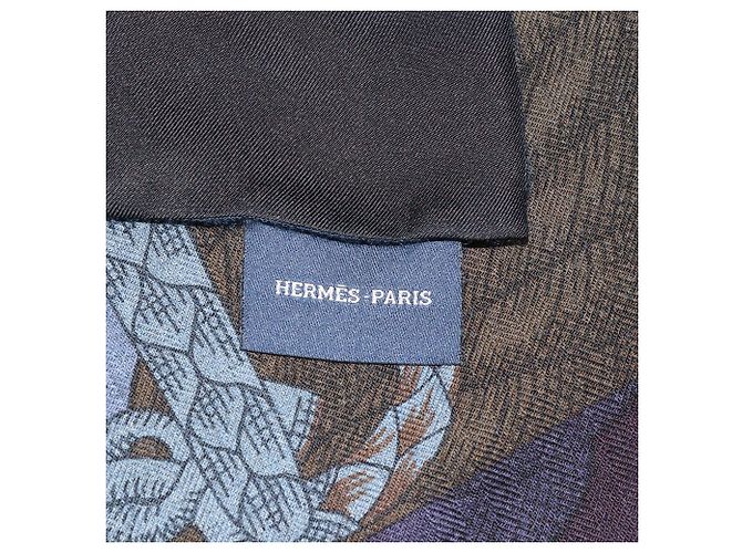 Hermès Sciarpa reversibile in cristallo Brides de Gala multicolore, stampa Zebra Pegasus e Della Cavalleria - vista 9