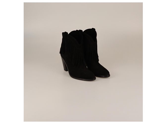 Botines Negros con Flecos de Saint Laurent - vista 2