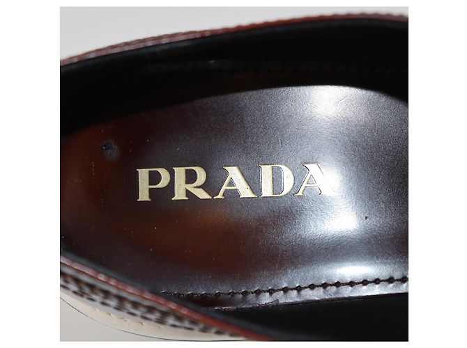 Sneakers Derby a piattaforma in brogue marrone Prada - vista 6