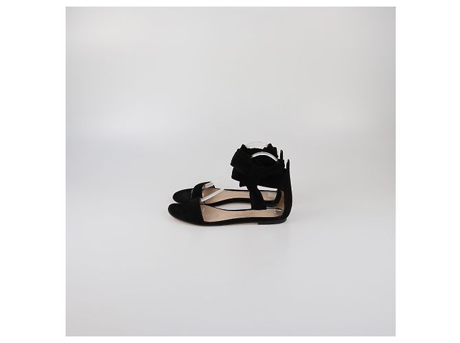 Sandali flat neri con cinturino alla caviglia Gianvito Rossi Nero - vista 4