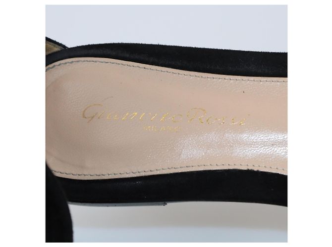 Sandali flat neri con cinturino alla caviglia Gianvito Rossi Nero - vista 6