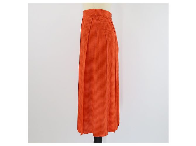 Falda Midi Plisada Naranja Charlie Joseph - vista 2