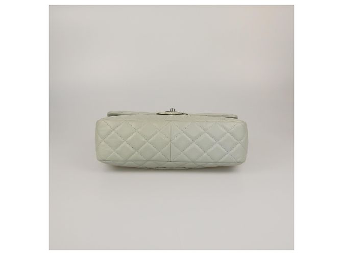 Borsa Chanel Jumbo Classic in caviar trapuntato verde menta - vista 4