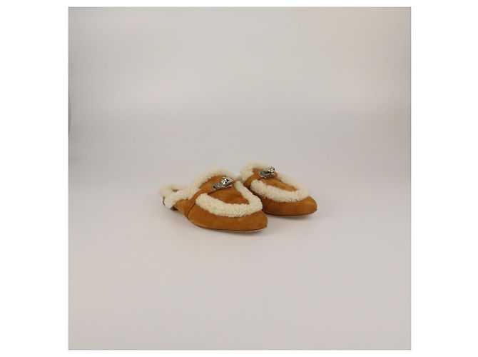 Hermès Naturel Shearling Oz Mules - Ansicht 2