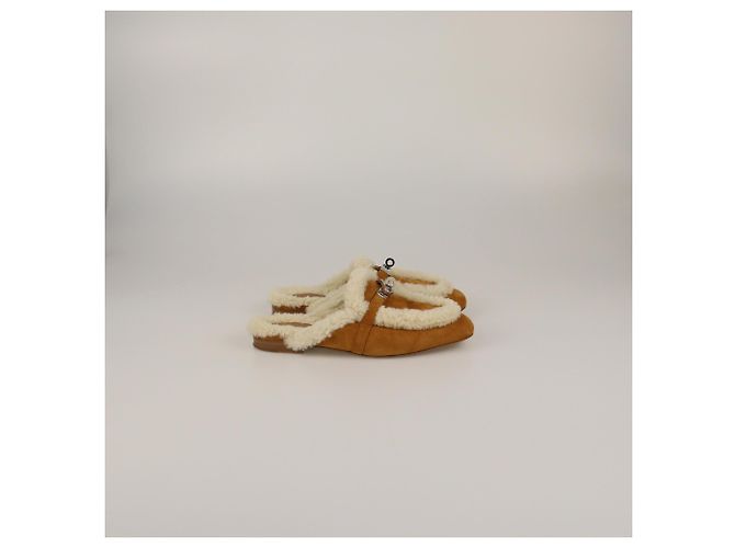 Hermès Naturel Shearling Oz Mules - Ansicht 3