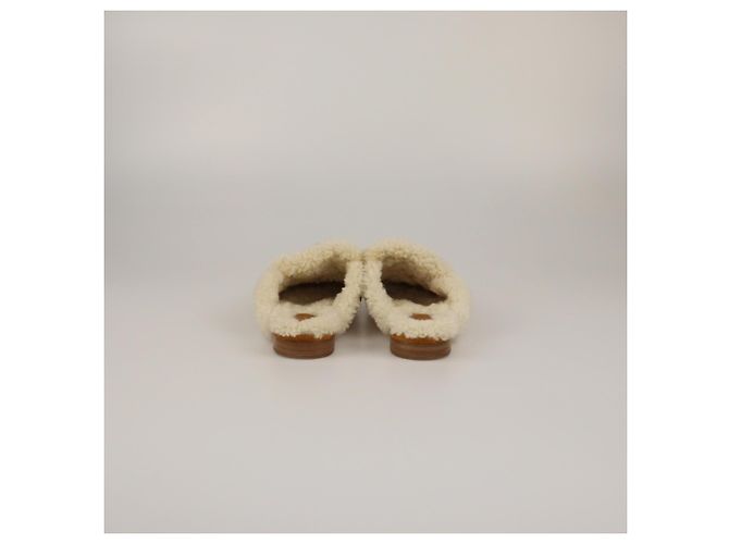 Hermès Naturel Shearling Oz Mules - Ansicht 5