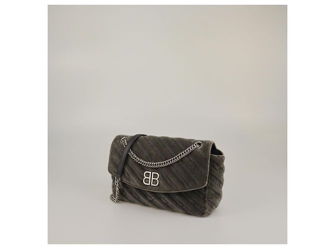 BB Round Borsa a spalla rotonda media BB grigia in rilievo Balenciaga - vista 2